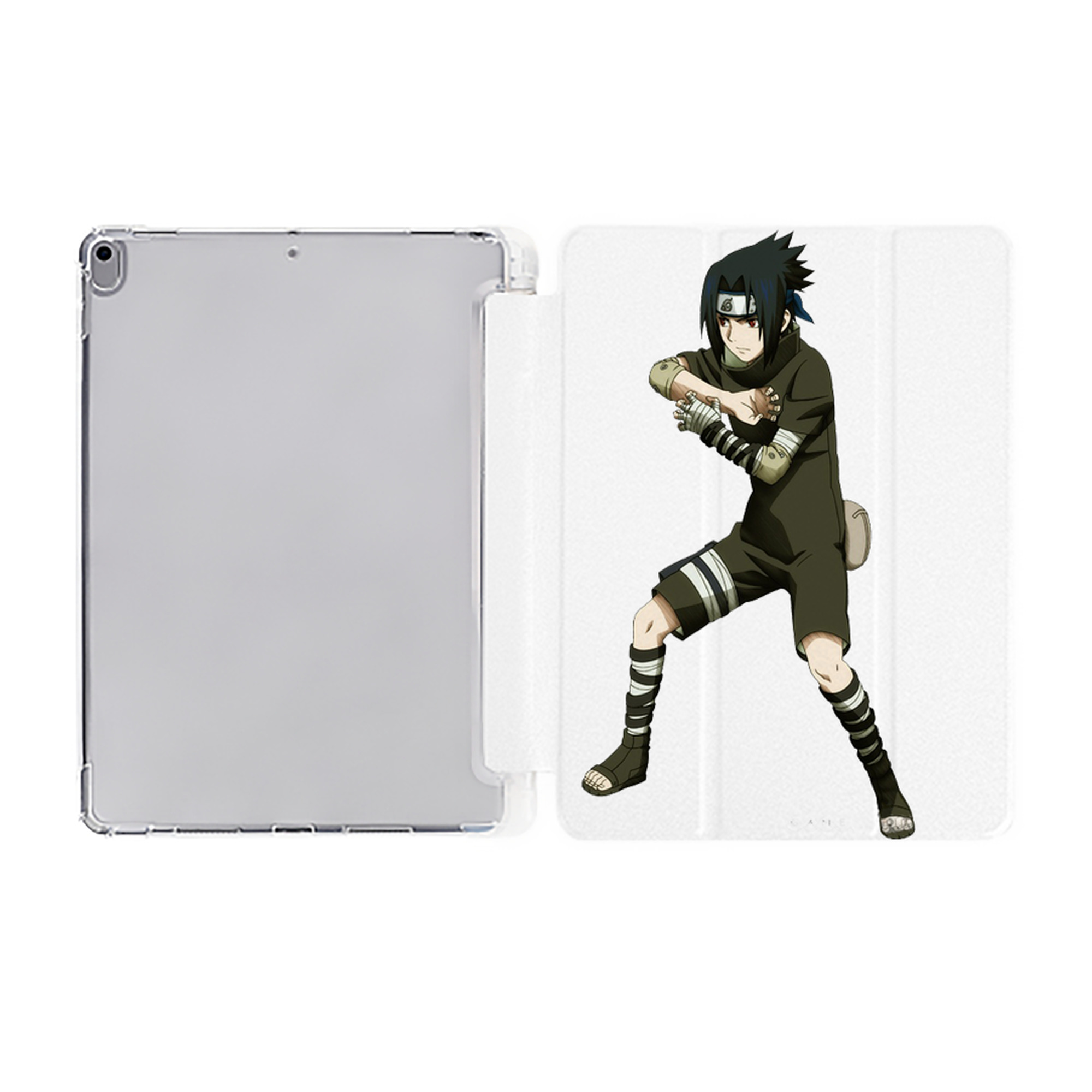 （画像用） NARUTO -ナルト- うちは サスケ Uchiha Sasuke IPad ケース ペン収納付き 三つ折りスタンド PUレザー×シリコン 対応機種9.5/10.5/10.9インチ